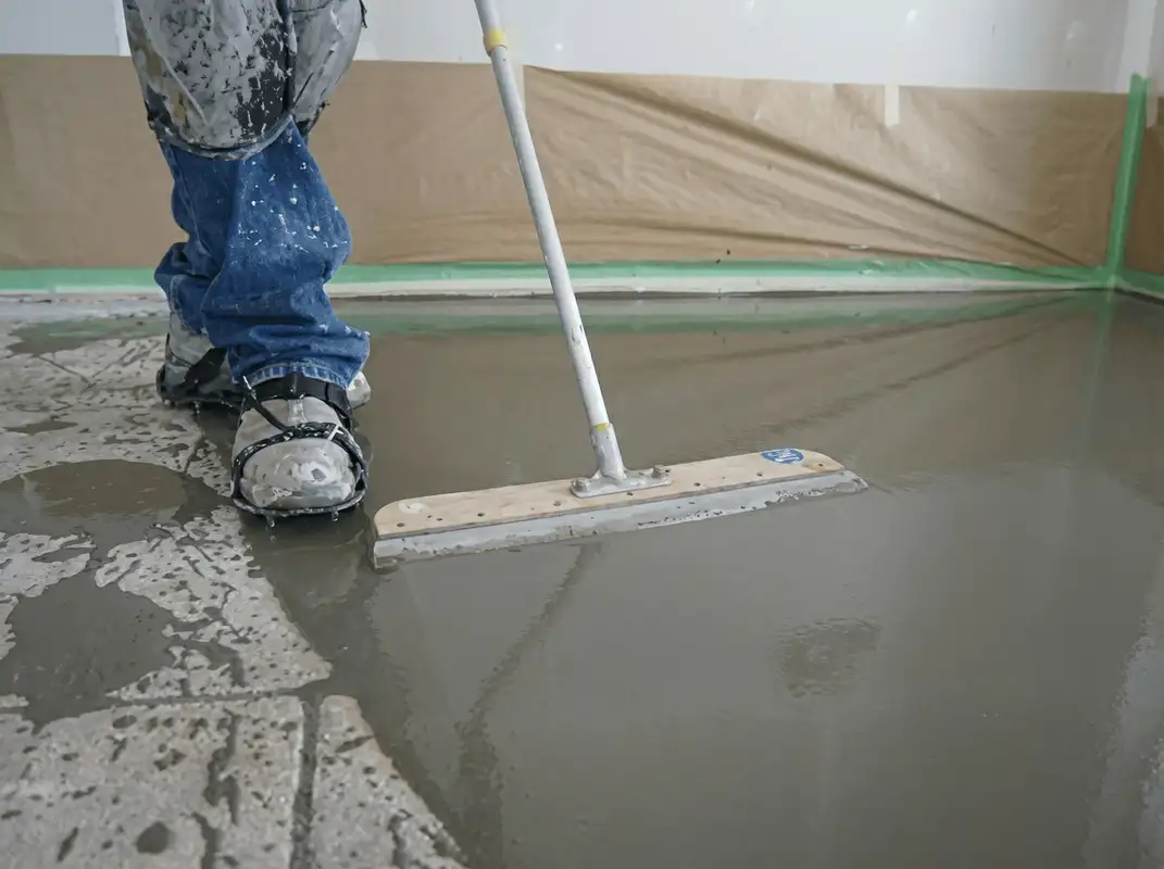 Uneven floor being professionally repaired in Santa Ana, CA